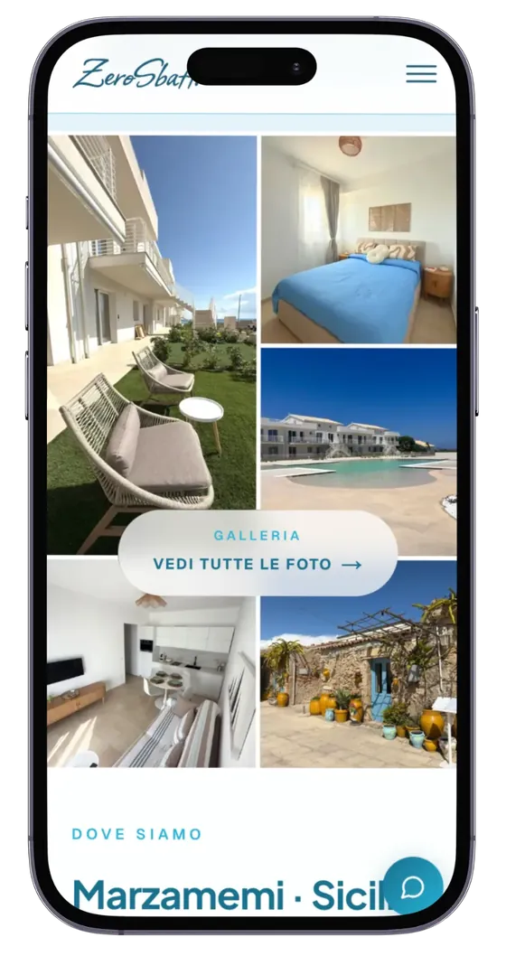 Sito ZeroSbatti su mobile